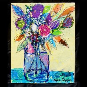 Original Mixed Media Floral Art